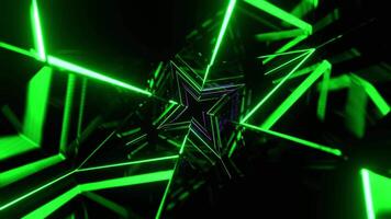 Purple and Green Figured Strobe Neon Corridor Background VJ Loop in 4K video
