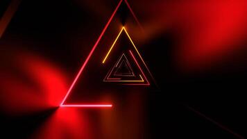 Orange and Red Beautiful Neon Triangular Tunnel Background VJ Loop 4K video