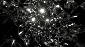branco abstrato espiral poligonal quebrado vidro túnel fundo vj ciclo dentro 4k video
