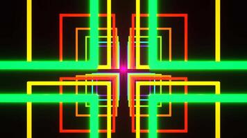 Multicolor Fantastic Spatial Corridor of Square Shapes Background VJ Loop in 4K video