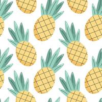 Seamless pattern with pineapple. Summer fruits. Flat illustration vector