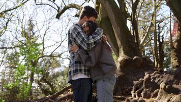 A Loving and Affectionate Couple Embracing Each Other in a Beautiful Natural Setting video