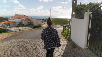 Exploring the beautiful Coastal Pathway while enjoying a scenic view of the oceans waves video