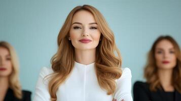 A poised and confident female executive leading a successful business with poise and determination photo