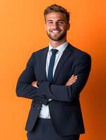 Confident young assistant manager in business attire photo