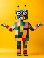 Colorful and Whimsical Smiling Robot photo