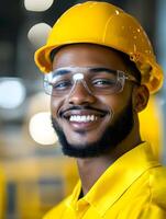 Smiling Petroleum Engineer in Construction Uniform photo