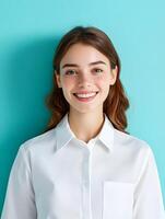 Young smiling woman in a professional portrait photo