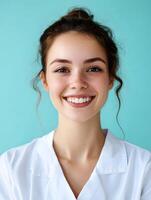 Young smiling medical transcriptionist photo