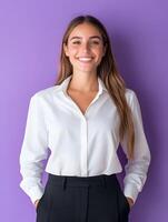 Portrait of a young smiling assistant manager photo