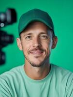 Portrait of a Smiling Young Motion Picture Director photo