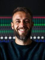 Portrait of a smiling sound engineer photo