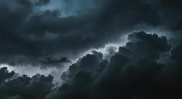 A captivating view of dark and ominous storm clouds filling the sky. photo