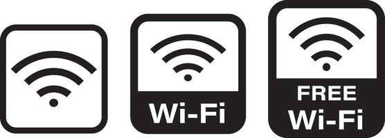 Free Wi-Fi. WiFi icon set. Internet connection symbols. wifi free icon set. wireless network icon set, vector