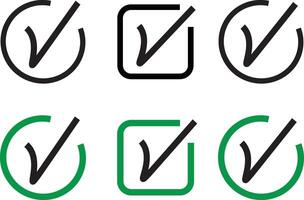 Check the mark icon button set. buttons symbols set, Correct vote choise isolated symbol. vector