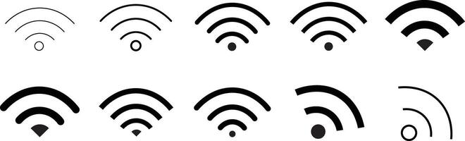 WiFi icon set, Wireless Internet Connection Signal Icon. Wireless icon, Internet Connection. Remote internet access collection vector