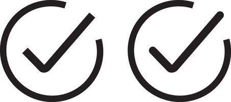 Checkmark cross question exclamation sign or mark. Green and black check mark icon set vector