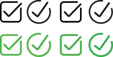Checkmark icon. Checked icon in circle shape,Verified checkmark icon set, vector