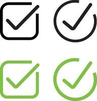 Checkmark cross on white background, Checkmark cross icon Checkmark icon set,- checkbox symbol sign, vector