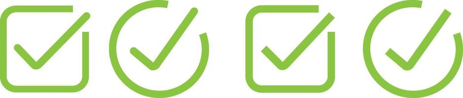 Check mark icons. Check marks big collection, Check green mark and Red Wrong icon. vector