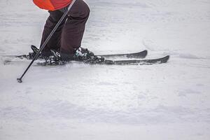 Detail from the skiing on the Alpine mountain slopes in Austria photo