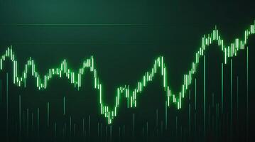 Investment chart showing green lines representing growth in response to climate change photo