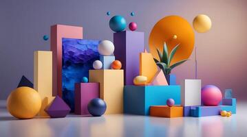 Exploring abstract shapes and colors to depict climate change themes photo