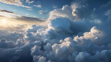 Clouds swirling in dynamic patterns over the landscape during a changing climate photo
