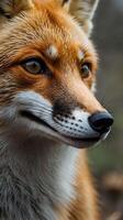 Closeup view of a fox's nose while sniffing in a natural outdoor setting photo