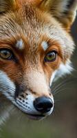 Closeup of a fox exploring its environment with curiosity and alertness photo