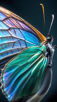 Detailed macro photo of a butterfly wing showcasing intricate patterns and colors