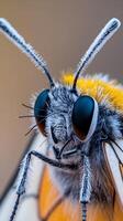 Closeup view of a butterfly showcasing its intricate details and textures in nature photo