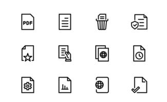 File and Document Icons set bundle for Digital Management. High-Quality Illustrations for Workflows and Productivity Tools vector