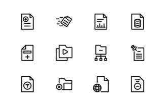 File and Document Icons for Digital Management. High-Quality, Editable Illustrations for Workflows and Productivity Tools vector