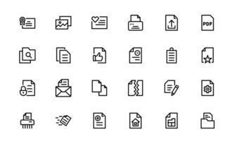 File and Document Icons set pack for Digital Management. High-Quality Illustrations for Workflows and Productivity Tools vector