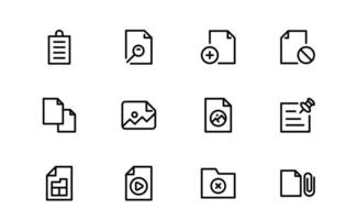 File and Document Icons pack collection for Digital Management. High-Quality Editable Illustrations for Workflows and Productivity Tools vector