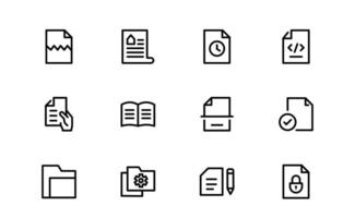 File and Document Icons set package for Digital Management. High-Quality Illustrations for Workflows and Productivity Tools vector