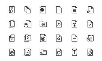 File and Document Icons set collection for Digital Management. High-Quality Illustrations for Workflows and Productivity Tools vector