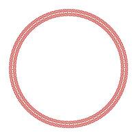 Tradition asian pattern on round frame. Chinese Circle Pattern. Circle frame. Decorative round frame for design with floral Chinese ornament and meander. For textiles, engraving, embroidery, porcelain vector