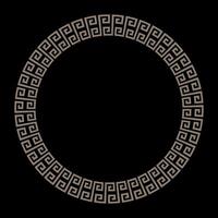 Tradition asian round frame pattern. Gold Chinese Circle Pattern. Circle frame. Golden Decorative round frame with floral Chinese ornament, meander. For textile, engraving, embroidery, porcelain vector