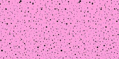 Pink ink splatter seamless pattern on a pink backdrop. Abstract spray grunge texture. Features scattered black dots with a speckled texture. Black explosion of paints. Hand drawn rose pastel backdrop. vector