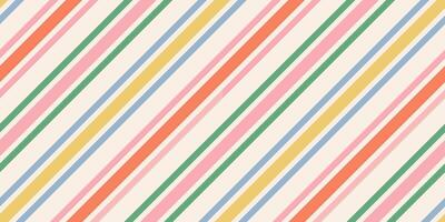 Seamless diagonal stripe pattern with a rainbow palette. Perfect for wrapping paper, textiles, backgrounds, and festive backgrounds design. Birthday, New Year,Christmas or any celebrations backdrop. vector