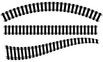 Railway Line, Rails Symbol, Train Tracks Sign, Railroad Pictogram, Railway Track Silhouette. Editable illustration. vector