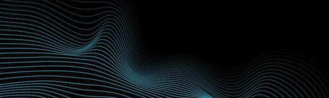 Blue futuristic dotted wavy lines abstract technology background vector