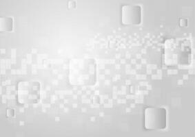 Abstract grey white tech geometric glossy squares background vector