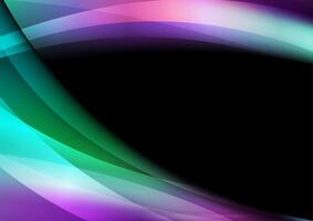 Green and violet smooth glossy waves abstract elegant background vector