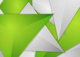 Grey and green polygonal geometric abstract background vector