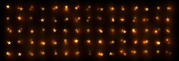 Glowing neon golden starry pattern abstract background vector