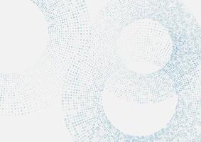 Minimal tech blue halftones circles abstract background vector