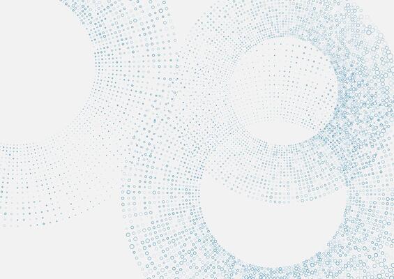 Minimal tech blue halftones circles abstract background